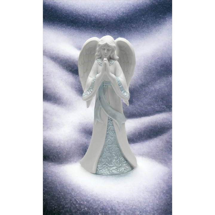 Ceramic Praying Angel Figurine 7.125 Inch Religious Gift Baptism Image 4