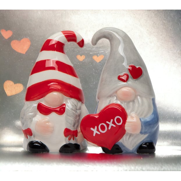 Ceramic Valentine Gnome Salt And Pepper  Valentine s Day D cor Romantic D cor Image 2