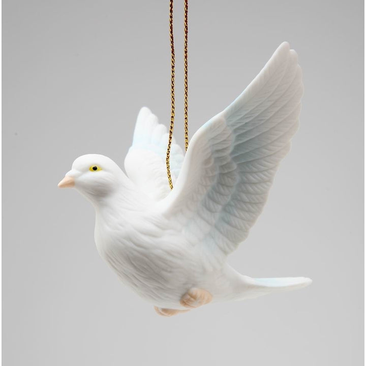 Handcrafted White Peace Dove Ornament 3.5in Image 3