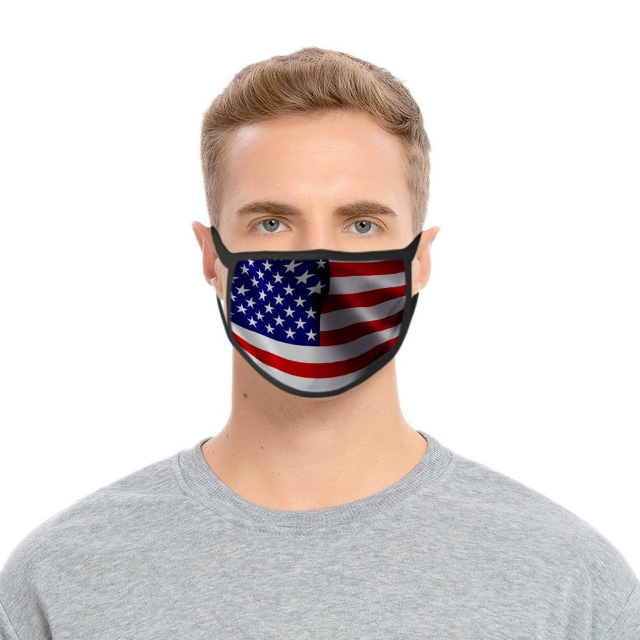 4-Pack Washable-Reusable USA Flag Mask Image 1