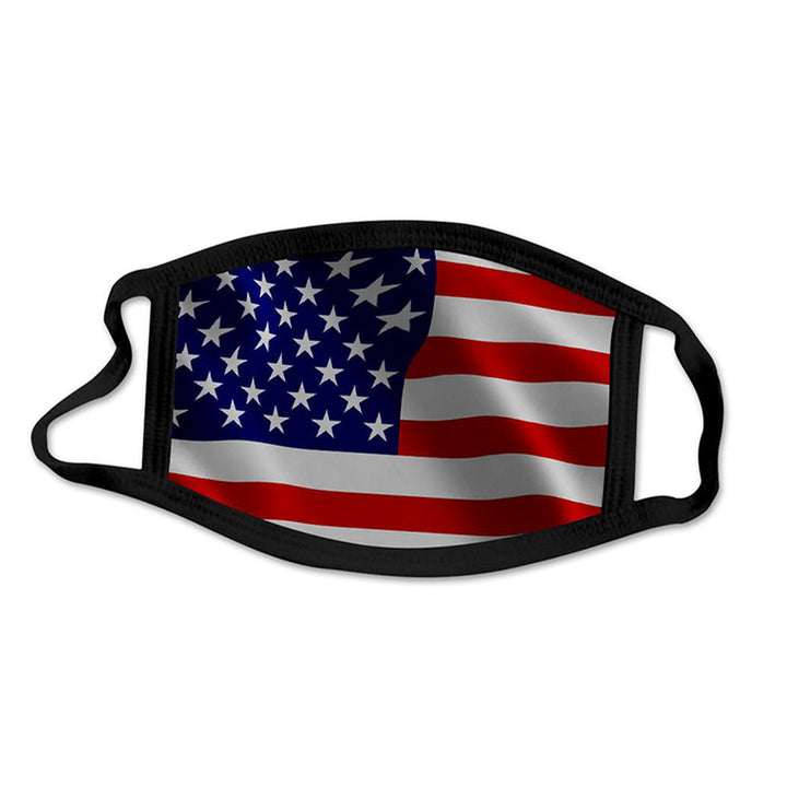 4-Pack USA Flag Face Masks Washable Reusable Elastic Ear Loops Comfort Fit Image 3