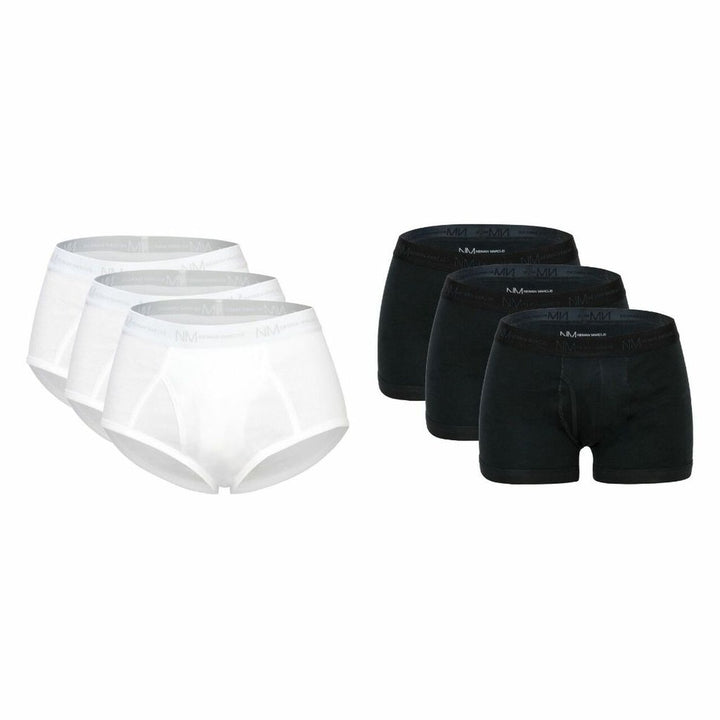 Neiman Marcus 100% Cotton Mens Underwear 3-Pack Tagless Black White Boxer Briefs Image 2