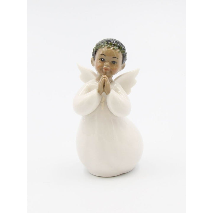 Ceramic African American Guardian Angel Boy Figurine 4in Religious Image 3