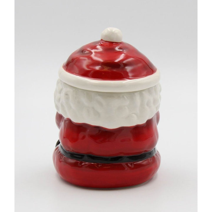 Ceramic Santa Cookie Jar with Gingerbread Man 5in Holiday Gift Image 4