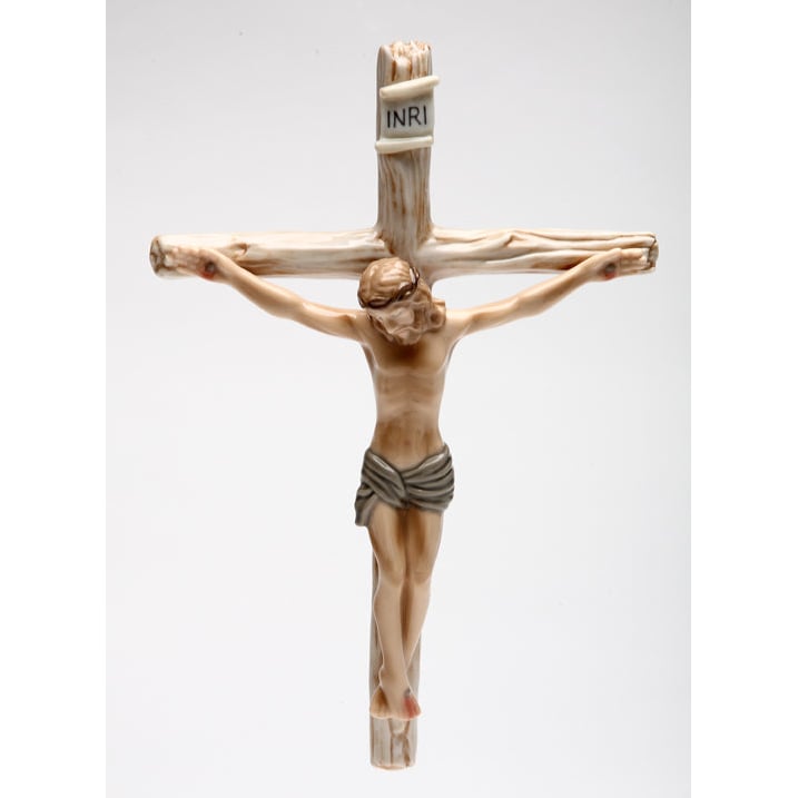 Ceramic Jesus on Cross 8.5x5.5 Religious Gift Baptism Image 3