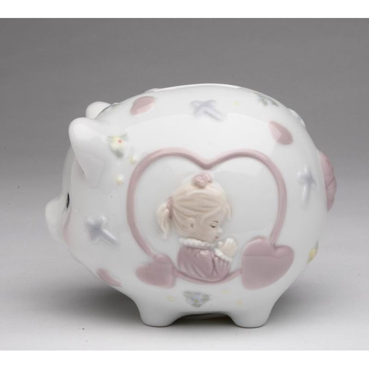 Ceramic Praying Girl Piggy Bank 4.5in  Church Home Image 3