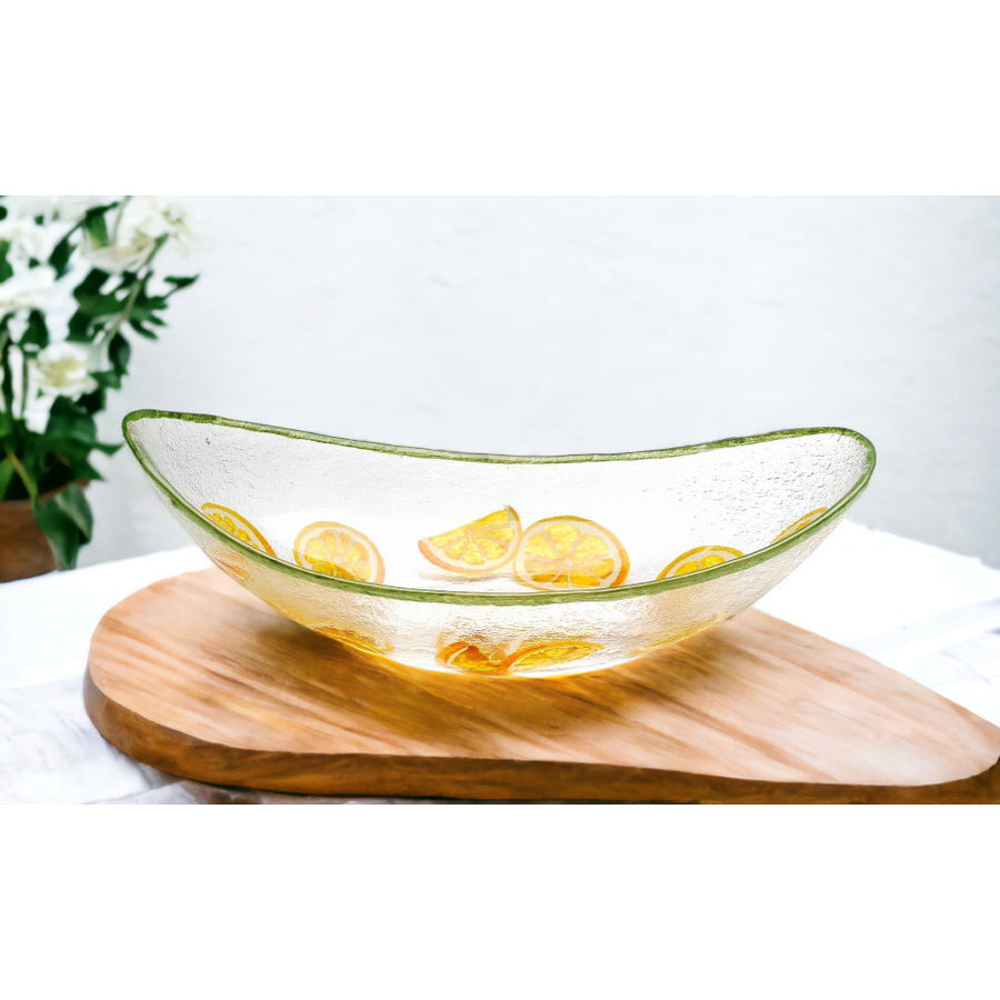 Hand Painted Glass Lemon Drop Candy Dish 8 Inch Decorative Gift Image 1