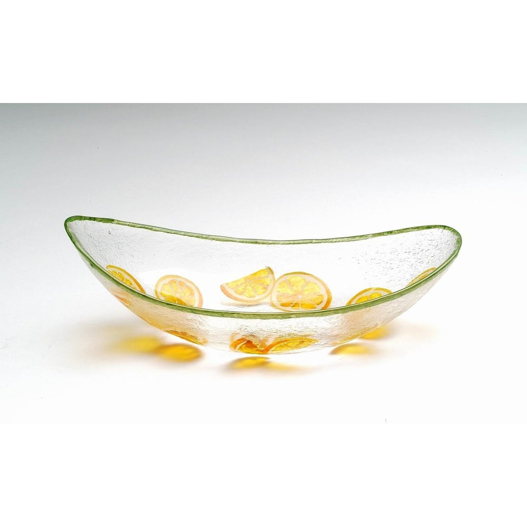 Hand Painted Glass Lemon Drop Candy Dish 8 Inch Decorative Gift Image 3