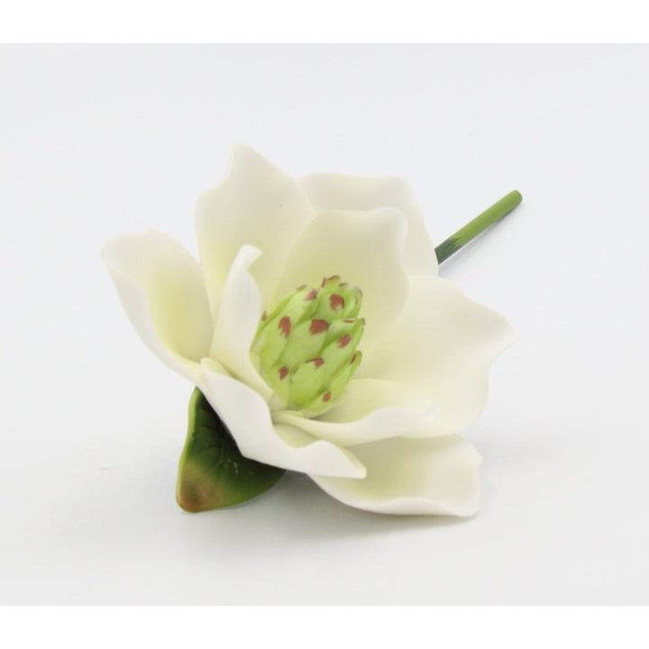 Ceramic Magnolia Flower with Stem 8 inches  Mom Wedding Image 4