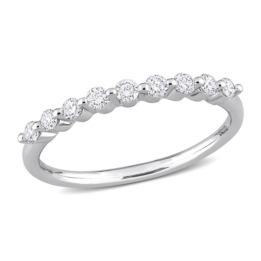 1/3 Carat (ctw) Lab-Grown Diamond Anniversary Band Ring in Sterling Silver Image 1