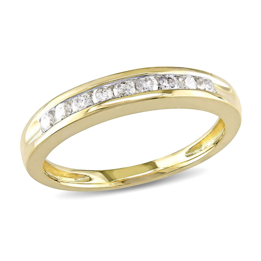 1/4 Carat (ctw) Diamond Wedding Band Ring in 10K Yellow Gold Image 1