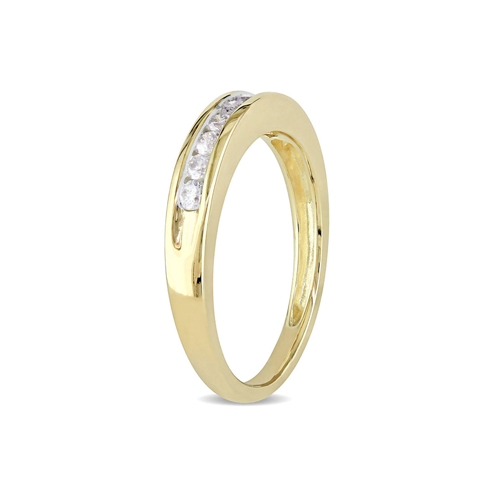 1/4 Carat (ctw) Diamond Wedding Band Ring in 10K Yellow Gold Image 2