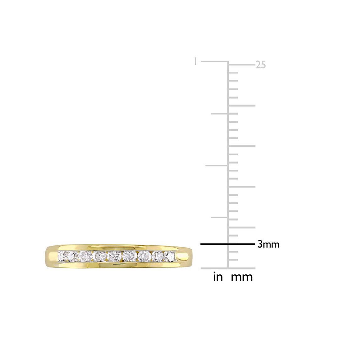 1/4 Carat (ctw) Diamond Wedding Band Ring in 10K Yellow Gold Image 3