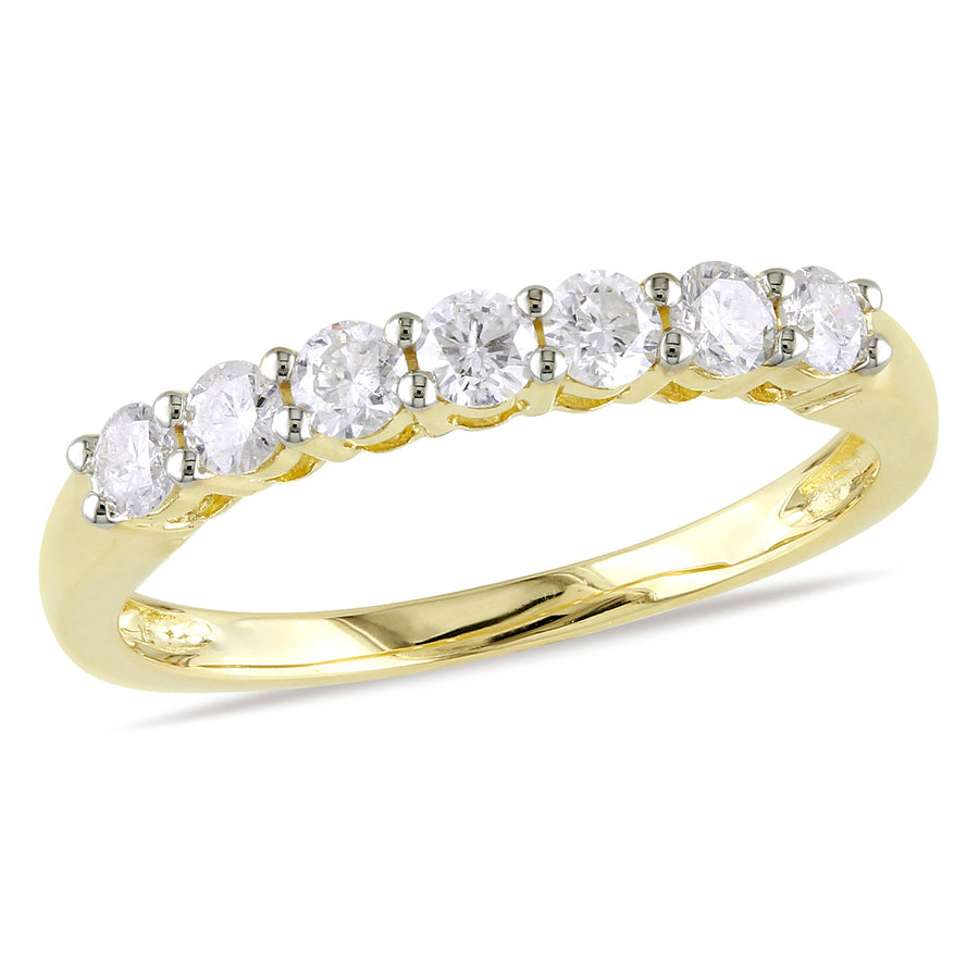 1/2 Carat (ctw) Diamond Wedding Band Ring in 10K Yellow Gold Image 1