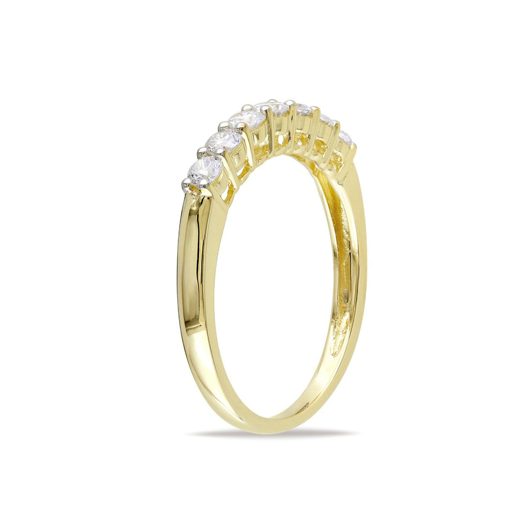 1/2 Carat (ctw) Diamond Wedding Band Ring in 10K Yellow Gold Image 2