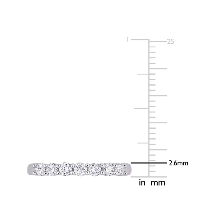 1/2 Carat (ctw) Diamond Anniversary Band Ring in 10K White Gold Image 2