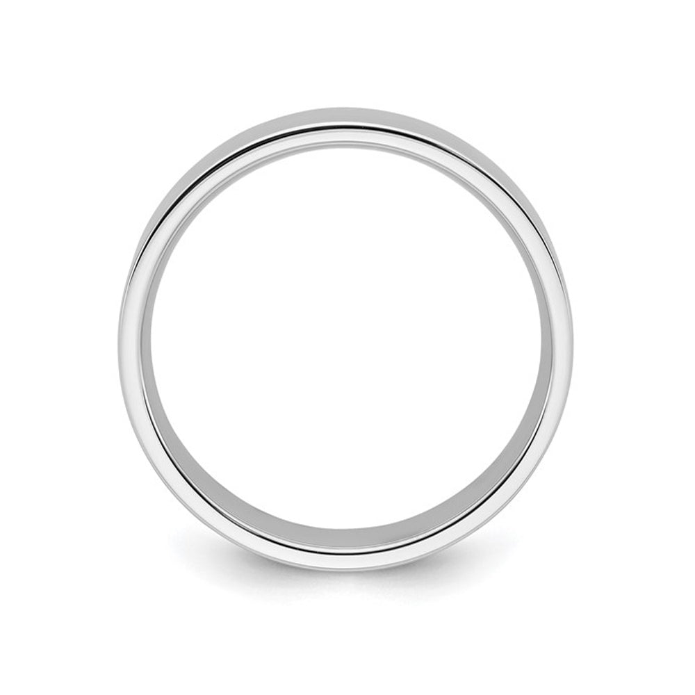 Mens 6mm Platinum Flat Wedding Band Ring Image 4