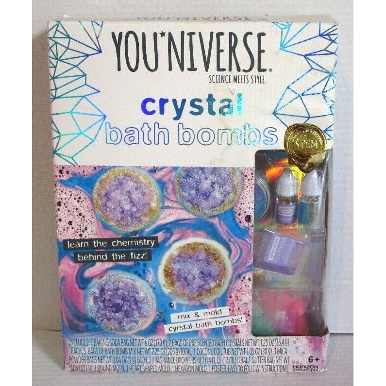 YOUniverse Crystal Bath Bombs, Mix & Mold Your Own Bath Bombs, Bath Crystals Image 1