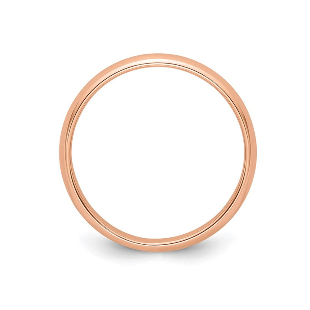 Ladies 14K Rose Pink Gold 4mm Polished Wedding Band Ring Image 3