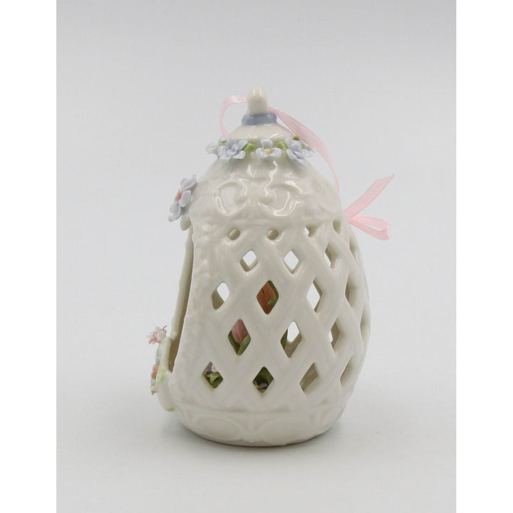 Ceramic Butterfly Flower Egg Dome Ornament 2.875" Home Kitchen Image 3