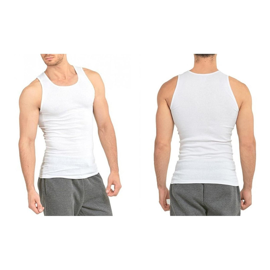 6 Pack Knocker Mens 100 percent Cotton White A-Shirts (Sizes S-3XL) Image 3