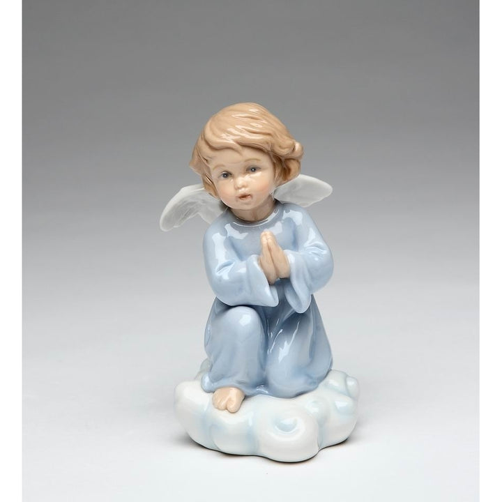 Ceramic Praying Angel Figurine 4.25in Religious Gift Baptism Decor Image 3