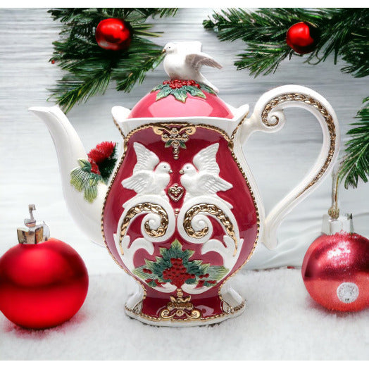 Ceramic Christmas Fantasia Teapot 9.5 Inch  Mom Image 2