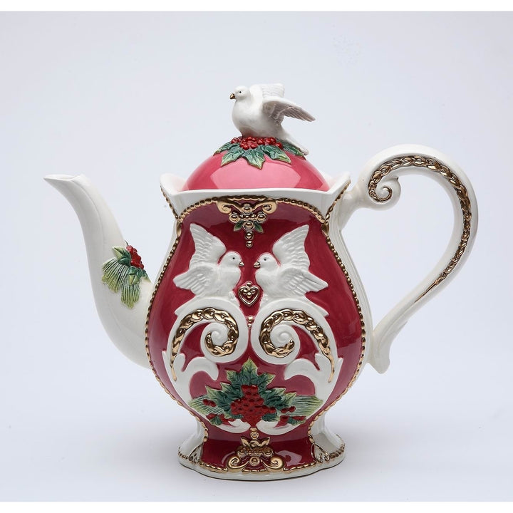 Ceramic Christmas Fantasia Teapot 9.5 Inch  Mom Image 3