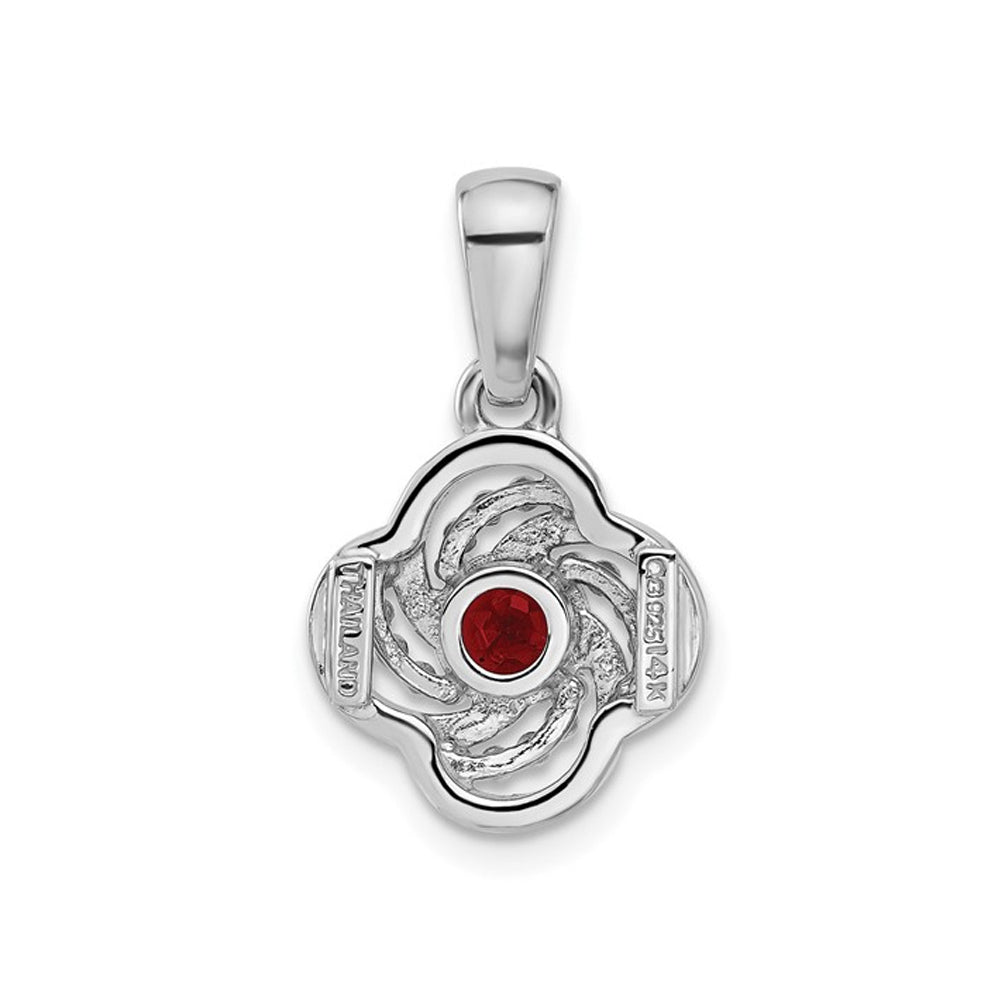 2/3 Carat (ctw) Garnet Pendant Necklace in Sterling Silver with Chain Image 2