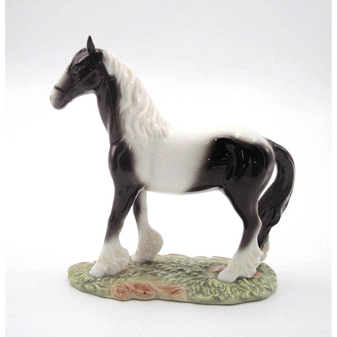 Ceramic Black White Horse Figurine 5 inch Home Office Gift Image 3