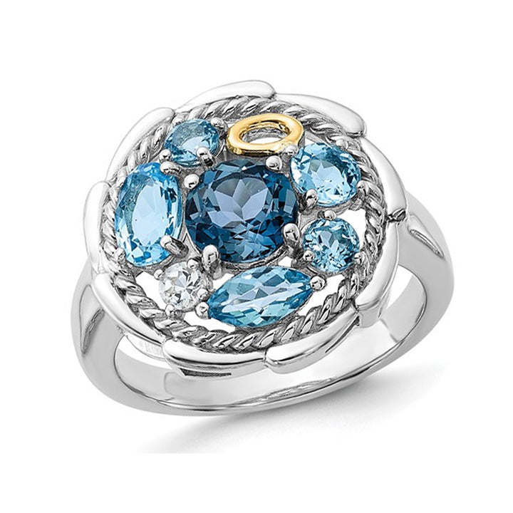 2.49 Carat (ctw) London Blue Topaz Ring in Sterling Silver Image 1