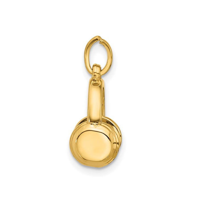 14K Yellow Gold Headphones Charm Pendant Necklace with Chain Image 4