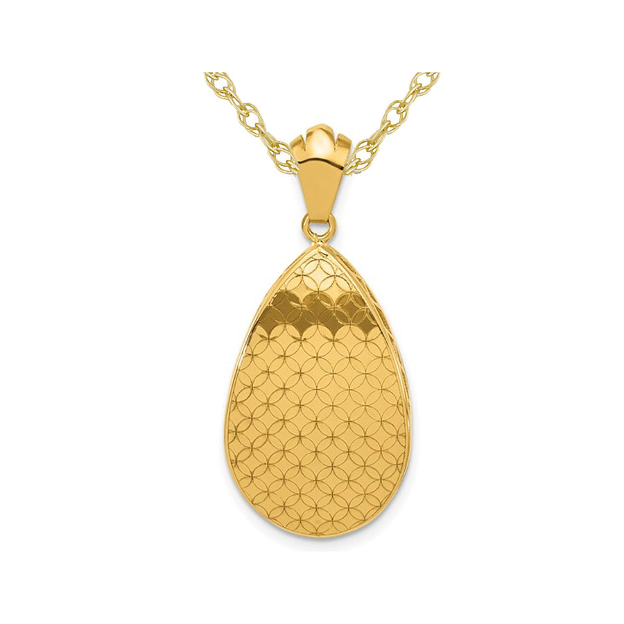 18K Yellow Gold Drop Pendant Necklace with Chain Image 1