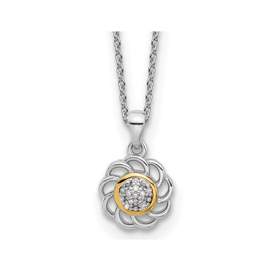 Sterling Silver Pendant Necklace with Chain and Diamond Accent Image 1