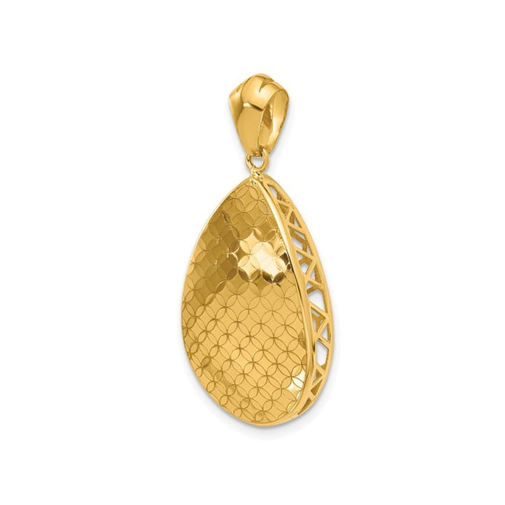 18K Yellow Gold Drop Pendant Necklace with Chain Image 3