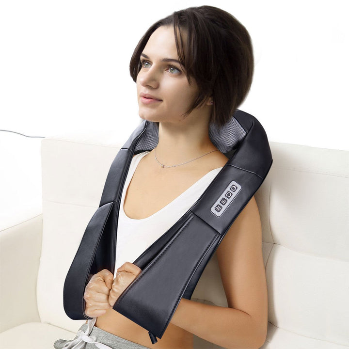 Shiatsu Back and Neck Massager Kneading Shoulder Massage Pillow W/Heat Straps Image 2