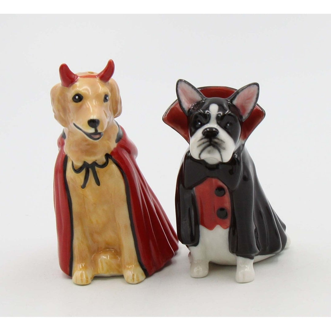 Ceramic Devil Dracula Dog Salt and Pepper Shakers Halloween Gift Image 4