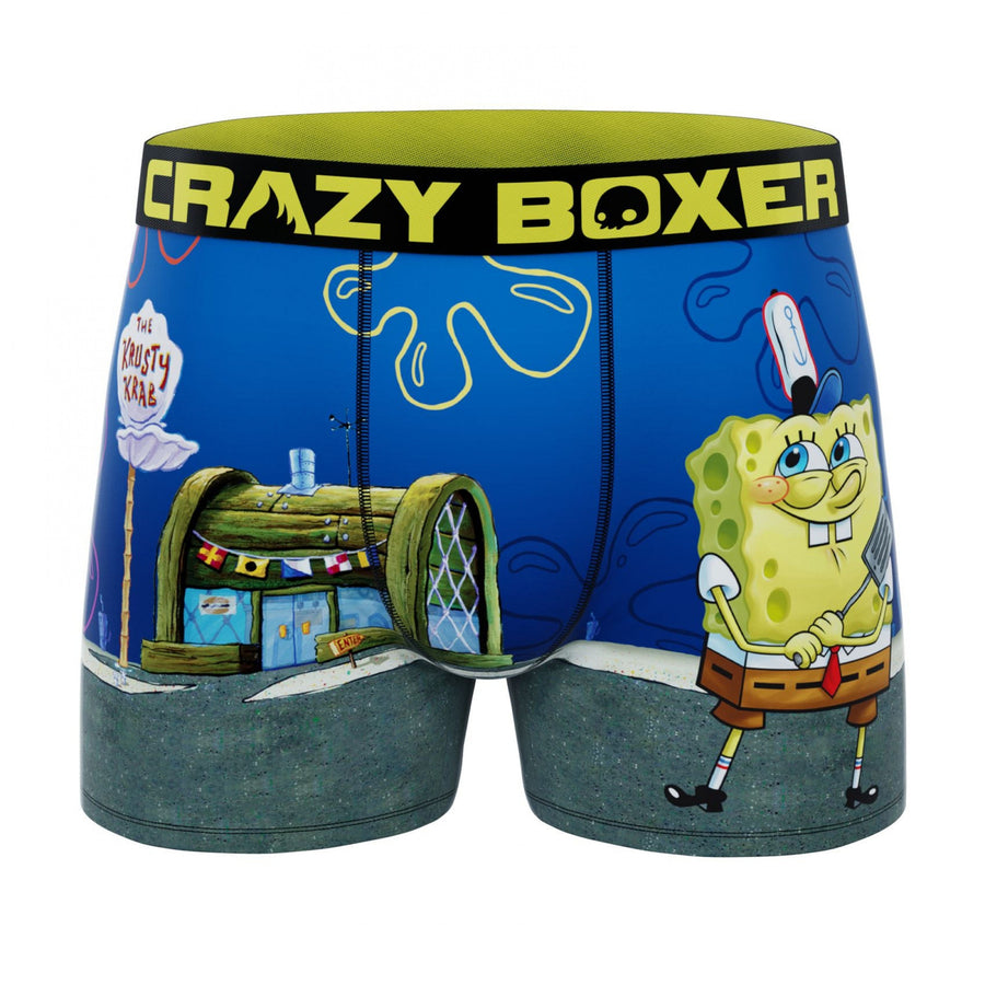 SpongeBob SquarePants The Krusty Krab Mens Crazy Boxer Briefs Shorts Image 1