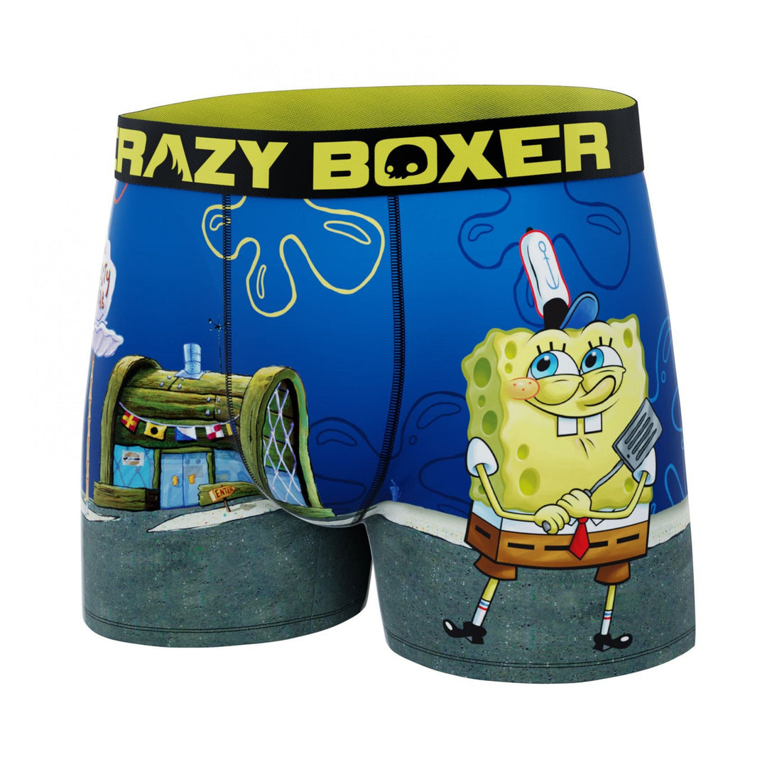 SpongeBob SquarePants The Krusty Krab Mens Crazy Boxer Briefs Shorts Image 2