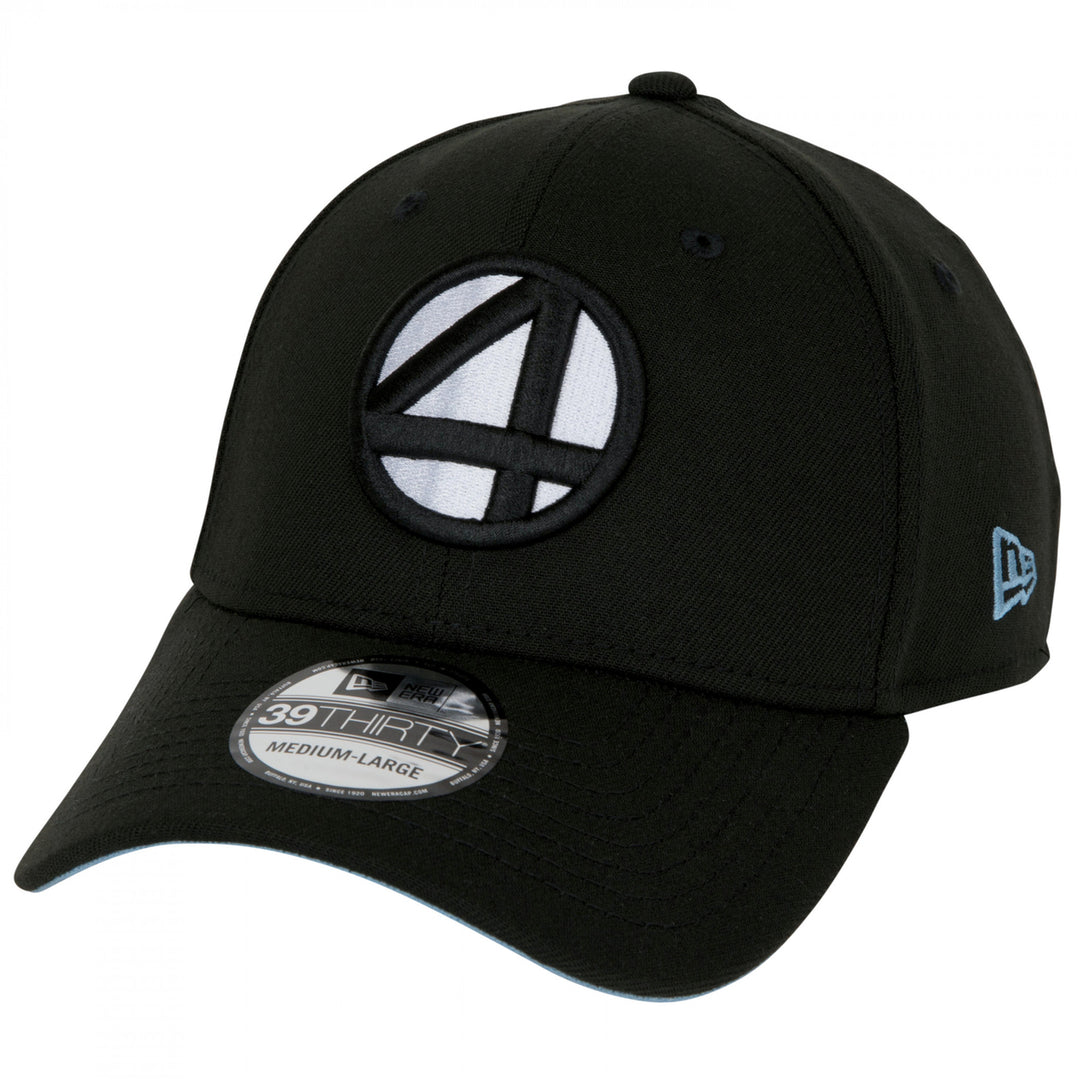 Fantastic Four Logo Black Colorway Era 39Thirty Fitted Hat Image 1