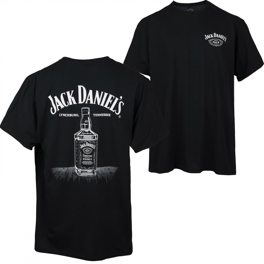 Jack Daniels Line Art Bottle T-Shirt Image 1