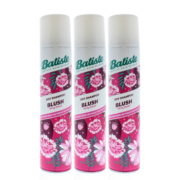 Batiste Instant Hair Refresh Dry Shampoo Blush Flirty Floral 200ml/120g (3 PACK) Image 1