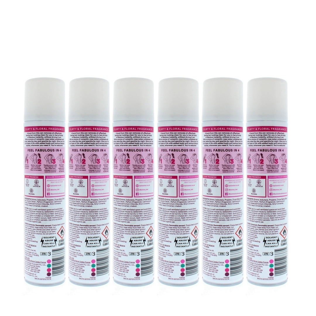 Batiste Instant Hair Refresh Dry Shampoo Blush Flirty Floral 200ml/120g (6 PACK) Image 3