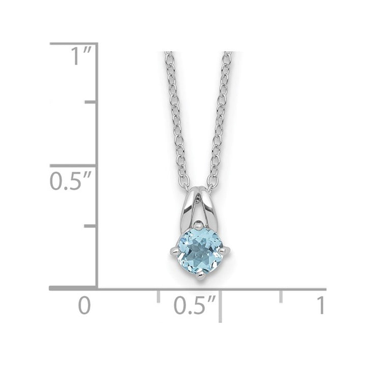 2/3 Carat (ctw) Sky Blue Topaz Pendant Necklace in Sterling Silver with Chain (16 Inches) Image 2