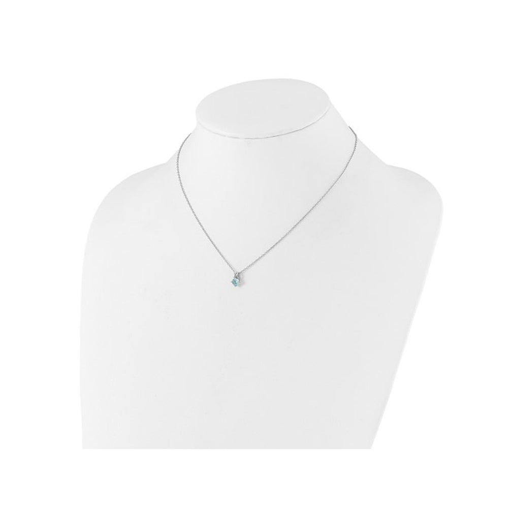 2/3 Carat (ctw) Sky Blue Topaz Pendant Necklace in Sterling Silver with Chain (16 Inches) Image 3