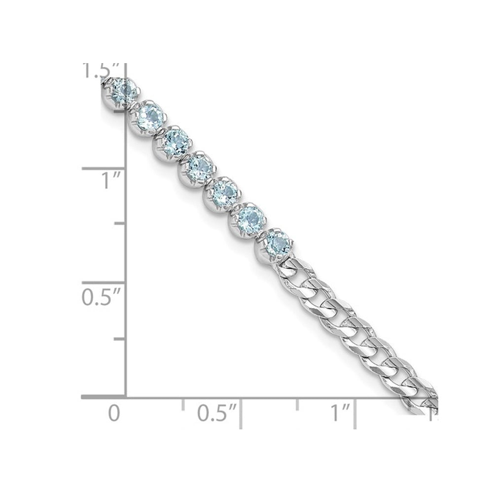 2.21 Carat (ctw) Blue Topaz Bracelet in Sterling Silver (7.50 Inches) Image 4