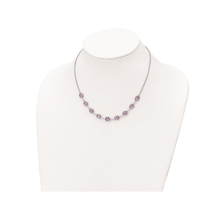 13.50 Carat (ctw) Amethyst Necklace in Sterling Silver (18 inches) Image 2