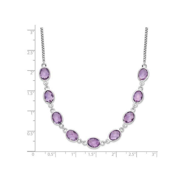 13.50 Carat (ctw) Amethyst Necklace in Sterling Silver (18 inches) Image 3