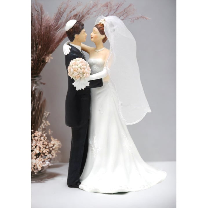 Ceramic Jewish Bride and Groom Figurine 8.5 Inch Gift Image 1