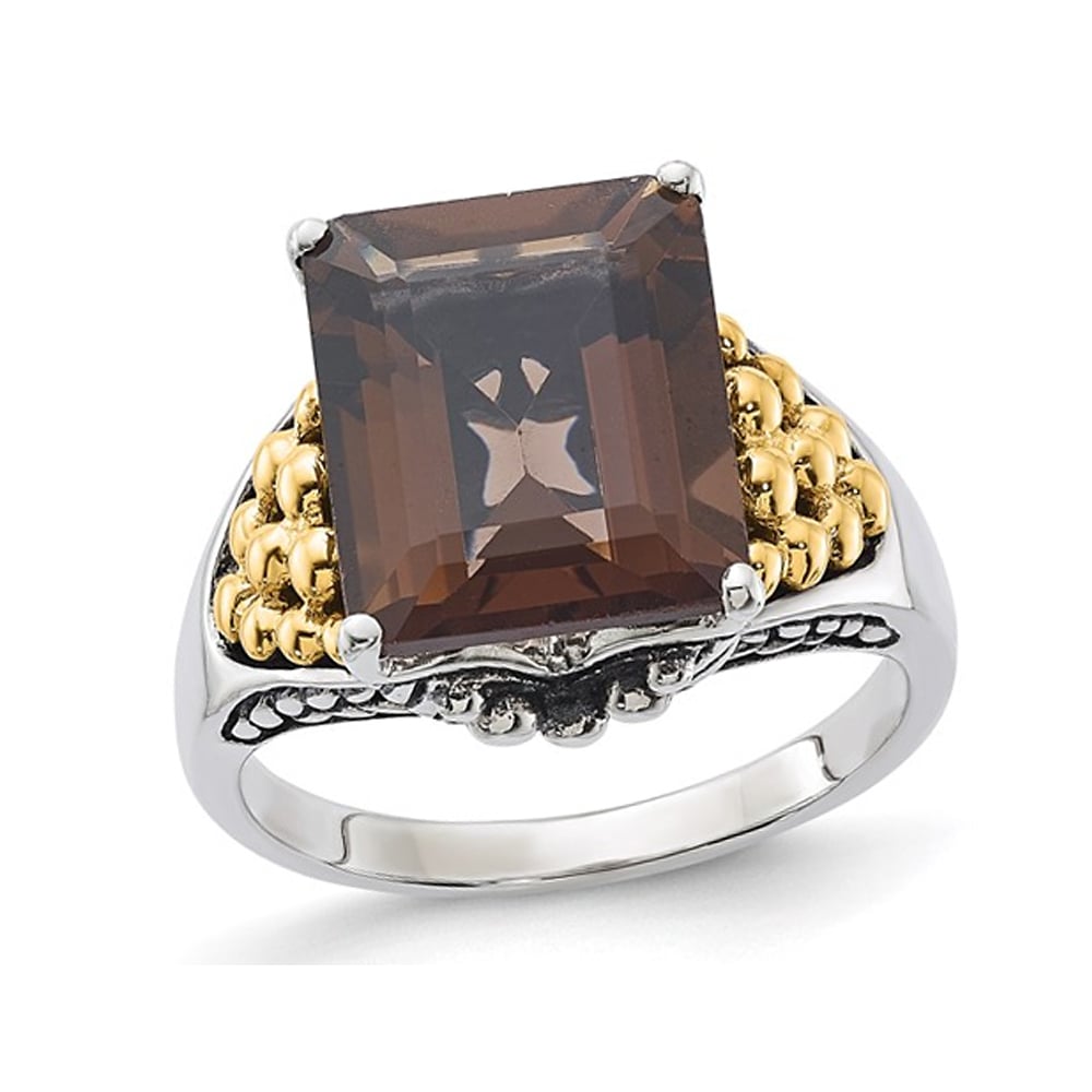 4.00 Carat (ctw) Smoky Quartz Ring in Sterling Silver Image 1